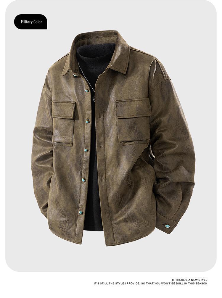 Men's High-End Street Style Leather Jacket - 2025 Autumn Collection