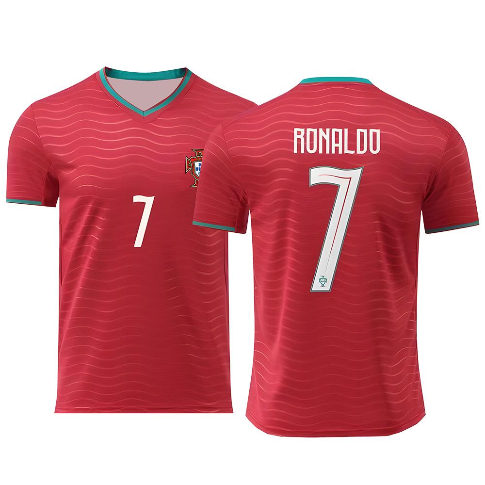 Футбольная тренировочная футболка CR7 для взрослых Чемпионат мира 2026 Домашняя футболка Португалии 3D-печать Спортивный костюм Подарок фанату Повседневная дышащая футболка Унисекс