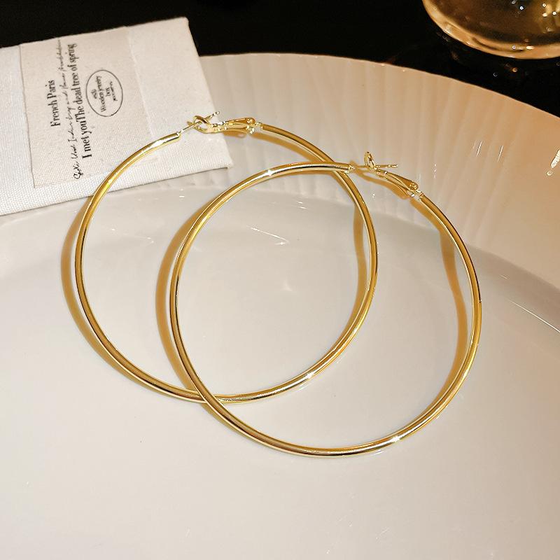 Серьги-кольца из золота с измельченным серебряным цирконом серьги Европейский и американский дизайн серег нишевые