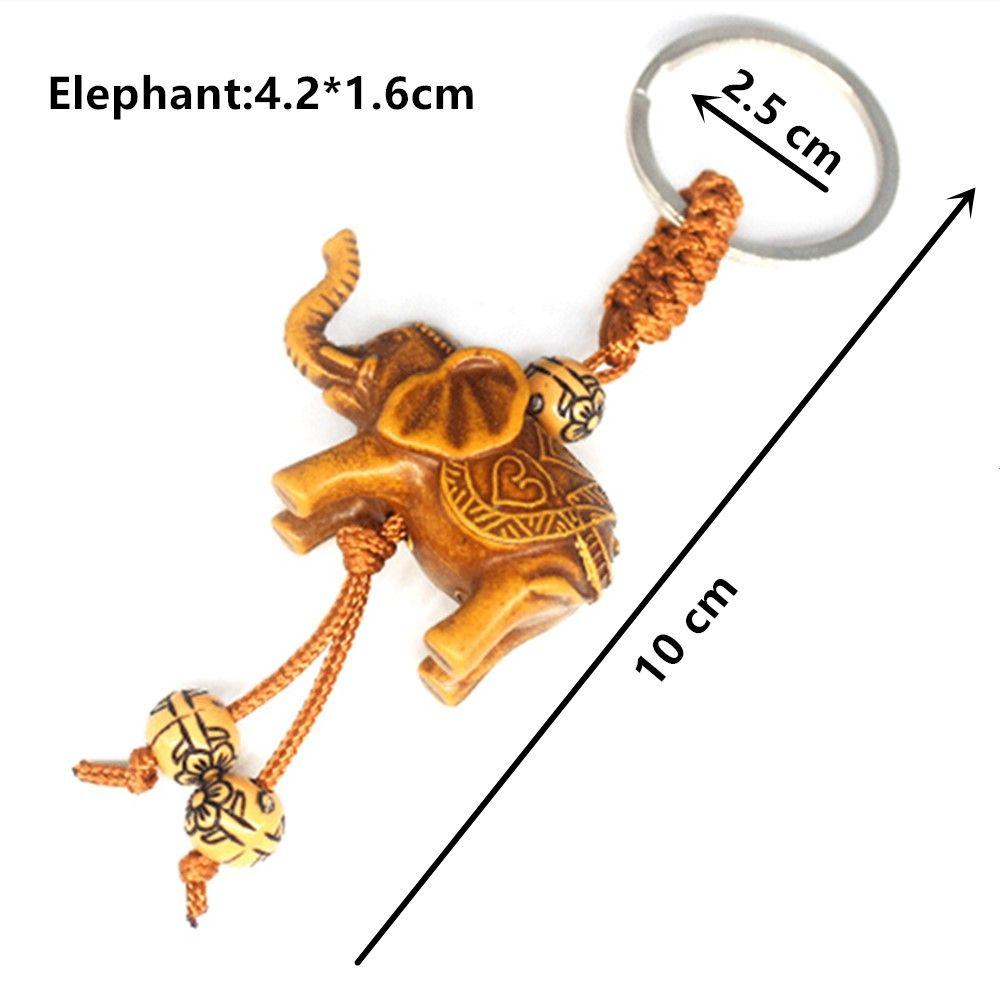 Accessories Buckle Animal Shape Religion Key Ring Key Holder Wooden Keychain Carving Pendant