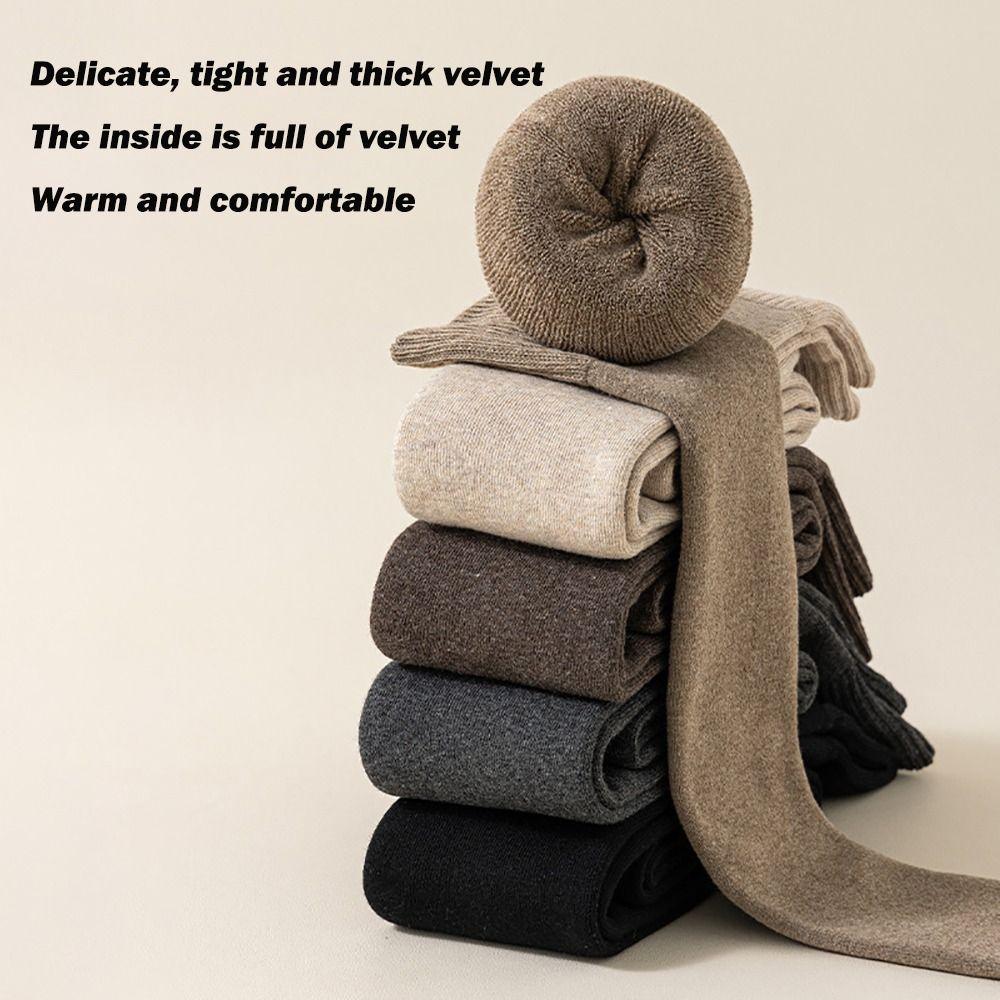 Cotton Stockings Solid Color Knitted Stocking Long Tight Stocking Long Socks