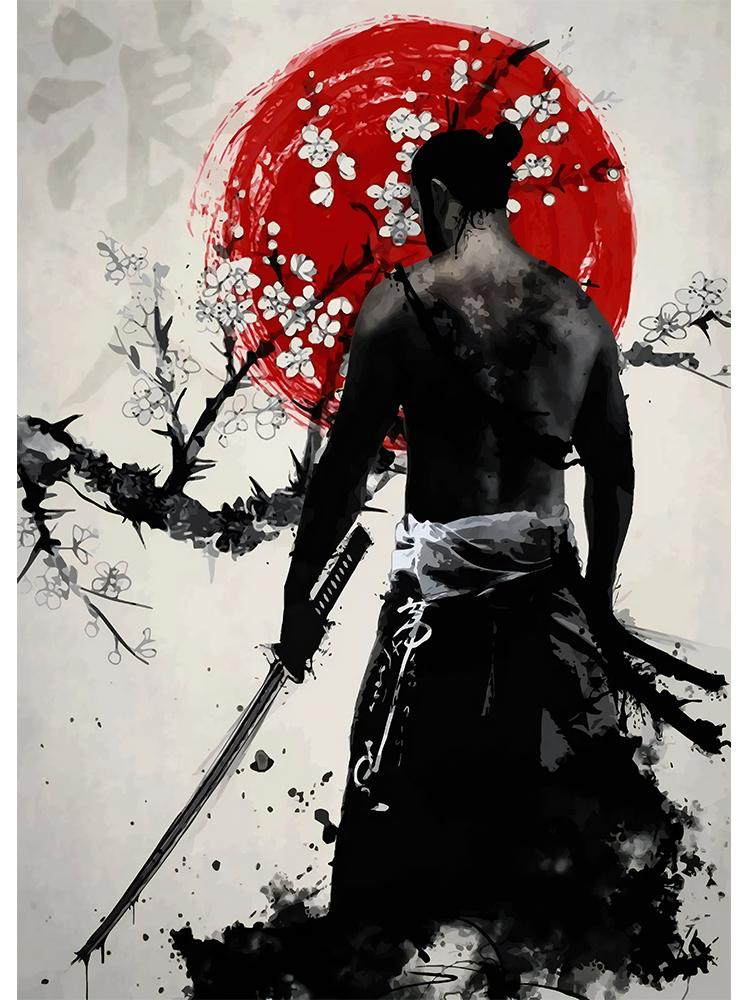 Ретро Япония Самурай Дзен Бусидо Плакат Печать Холст Картина Аниме Игра Настенная Картина Для Гостиной Домашний Декор Cuadros