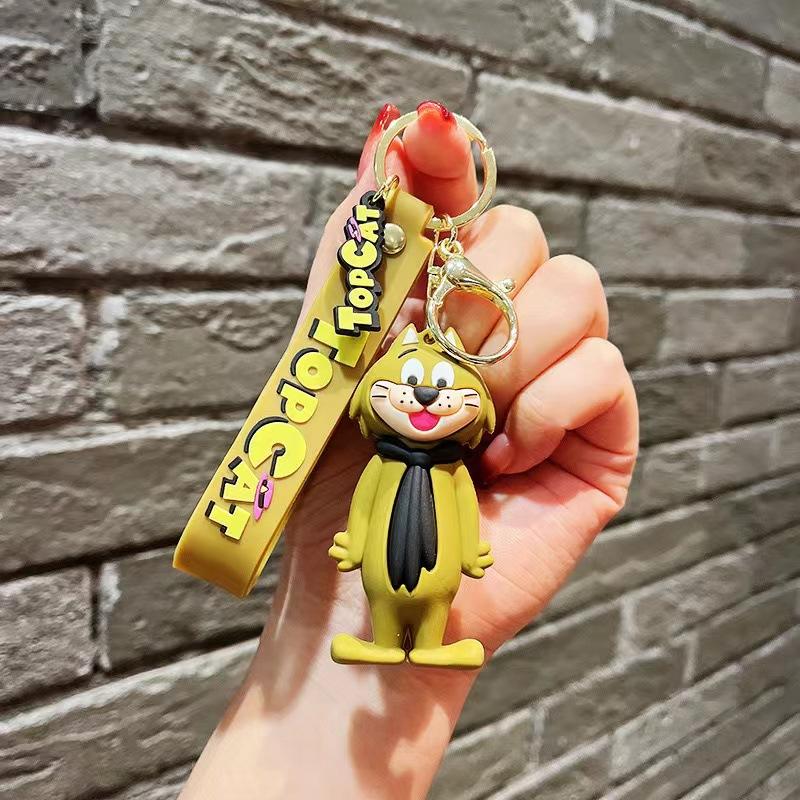 Creative Cartoon Standing Cat Schoolbag Keychain Doll Jewelry Pendant Car Couple Pendant Keychain