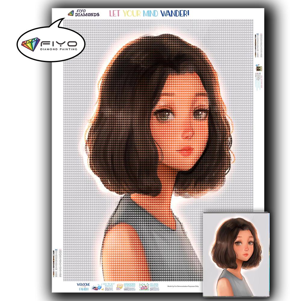 Diamond Painting Full Drill Square Anime Girl Diamond Embroidery Cross Stitch Portrait Mosaic Kitchen Needlework Home Decor
