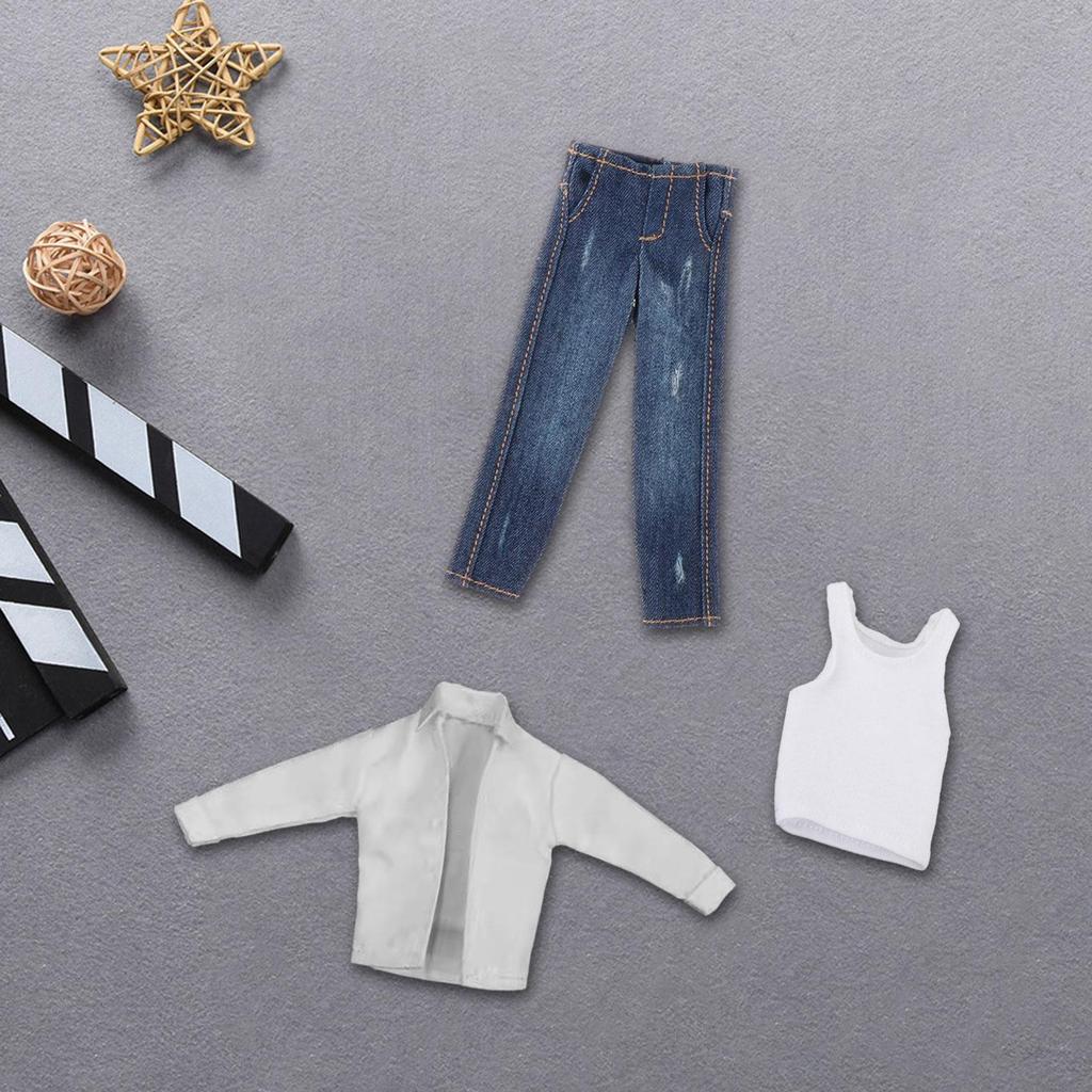 1/12 Фигурка Футболка и Джинсы Комплект Одежды, 6 дюймов Одежда, Подарки Для Детей И Взрослых, Ручная Работа