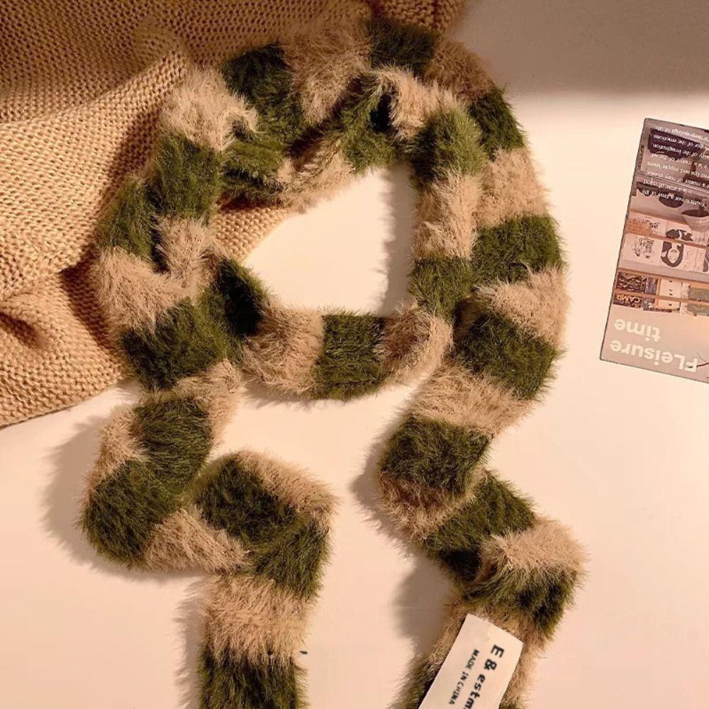 Knitted Women Long Scarves Warm Neck Neck Scarves Y2K Girl Stripe Scarf Autumn Winter