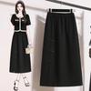 2025 Женская приталенная юбка миди большого размера с высокой талией в китайском стиле