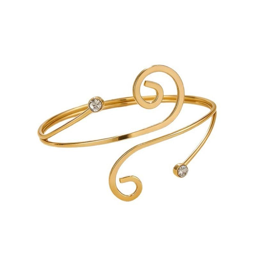 Punk Style Music Note Open Bangle Adjustable Geometric Spiral Bracelet  Gift Jewelry