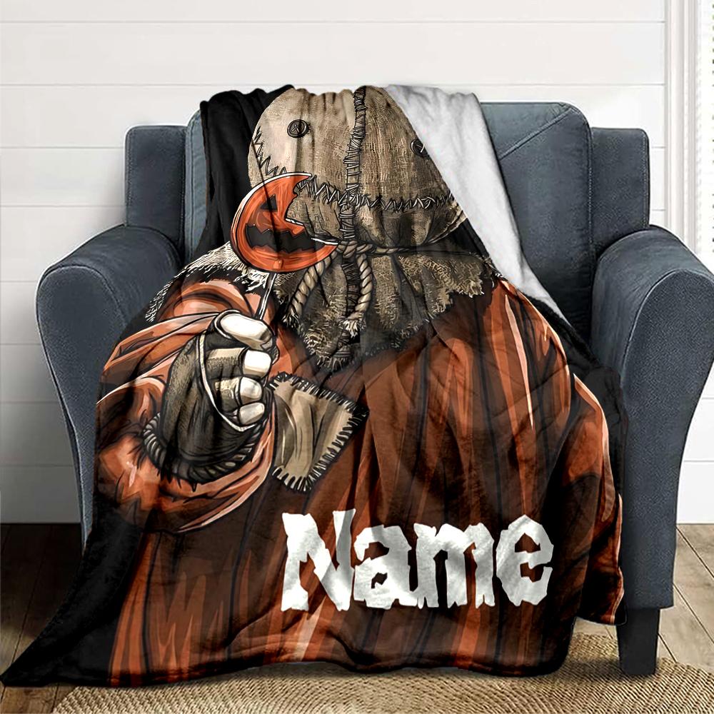 Custom Name Gremlin Box blanket for Couch & Bed, Plush Cozy Fuzzy Blanket Super Soft & Warm Blankets for Fall and Winter. 0908138
