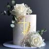 Cross Cake Topper Acrylic Decoration Decor for Wedding Party Baby Shower Celebration