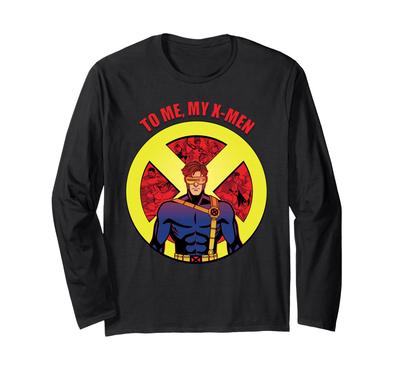 Marvel Studios Люди Икс '97 Циклоп Логотип Икс Мне Моя Футболка с Длинным Рукавом Люди Икс