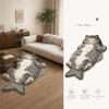 Easy to Clean Fish-Shaped Area Rug Non-Slip Cartoon Cat Carpet Funny Home Decor Carpet  Bedrooms