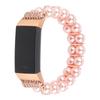 For Fitbit Charge 3/4 Two Rows Stylish Pearl Bracelet Wrist Strap Replacement Watch Band