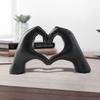 Love Heart Hand Figurine Heart-shaped Gesture Resin Statue Sculpture Home Office Wedding Party Desktop Decoration Ornament