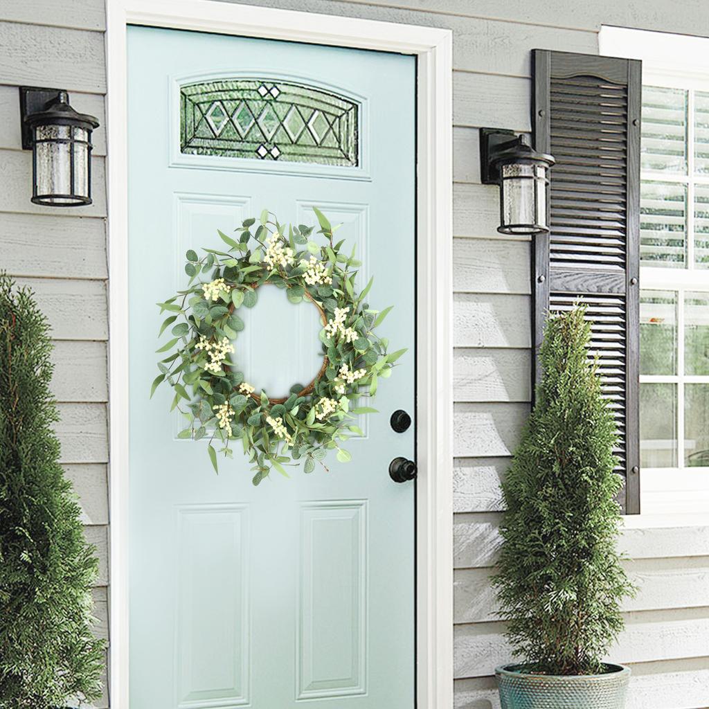 20-дюймовая искусственная гирлянда, большой весенний венок, венок на входную дверь, праздничное торжество, украшение для вечеринки на стене окна, искусственная гирлянда из листьев