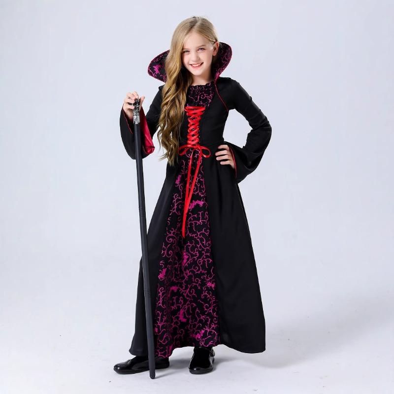 Halloween Vampire Demon Court Queen Witch Masquerade Cosplay Parent-Child Dress