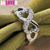925 Sterling Silver AAA Zircon Heart Ring Jewelry