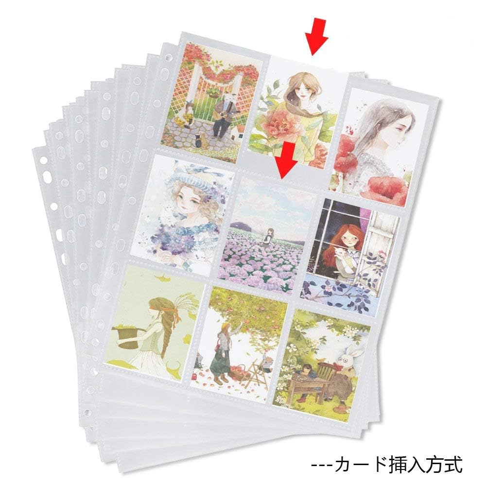 Файл для коллекционных карточек Файл для карточек Совместим с 2, 3 и 4, 9 карманными картами Собирайте покемонов и другие карты 100 отверстий, отверстий, отверстий, листов, (Прозрачный,