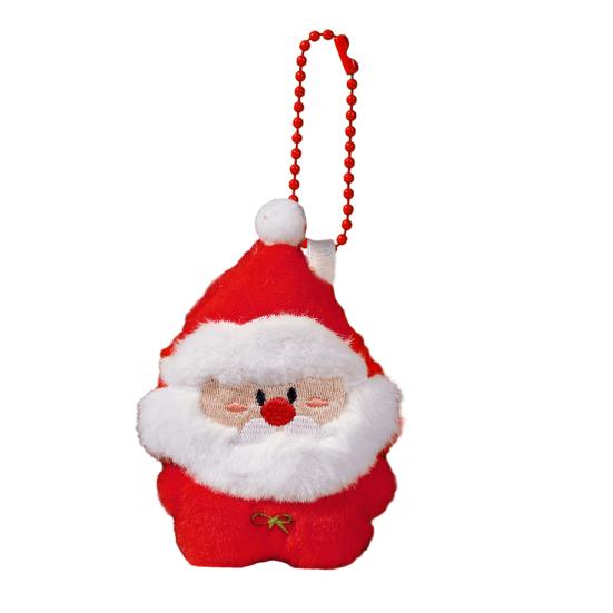Christmas Tree Plush Ornaments Small Plush Santa/Tree/Wreath Christmas Hanging Ornaments Soft Mini Stuffed Toy for Xmas Tree Party Decor