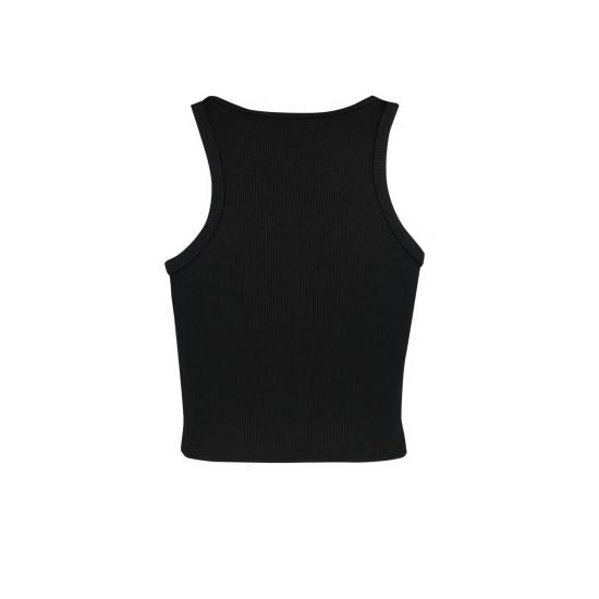 Гибкая трикотажная майка в рубчик с вырезом на шее Super Crop Halter