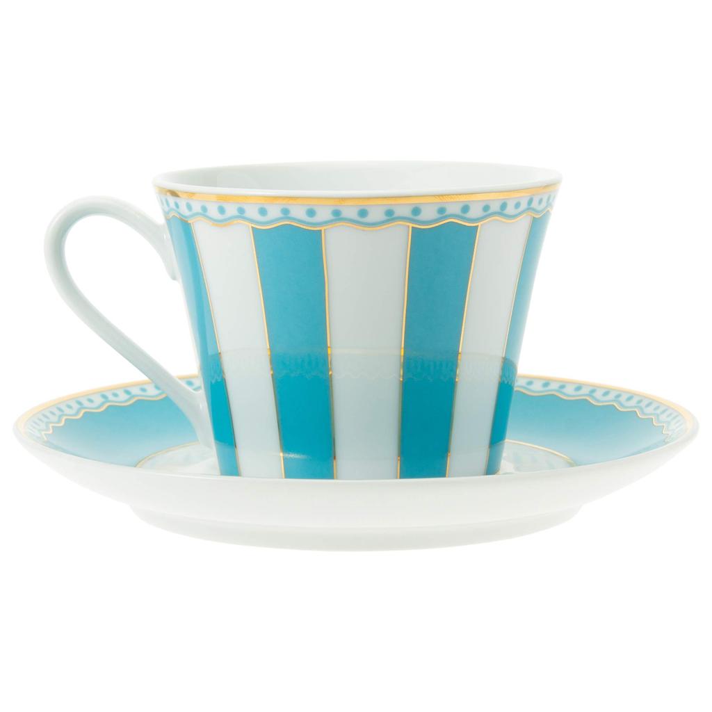 Noritake Чашка с блюдцем оба для кофе и Carnival Light Fine & (для чая), 250 куб. см, Синий, Фарфор, T002B/M-253