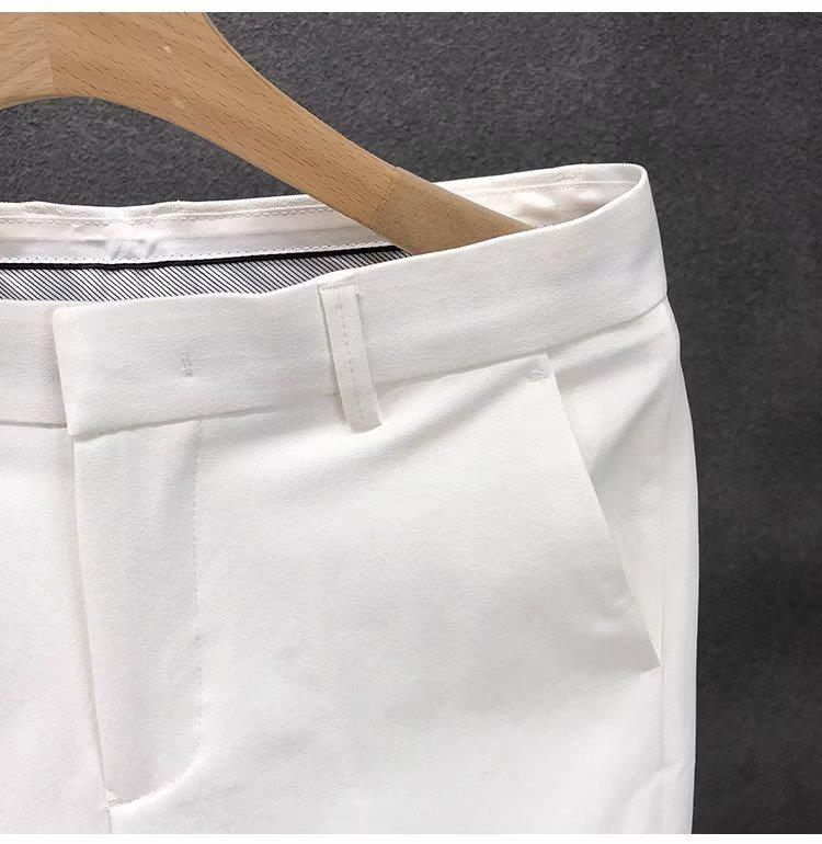 Мужские повседневные летние белые шорты - свободный крой, модный 5-точечный дизайн