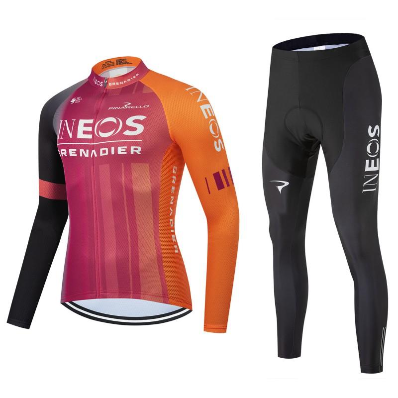 Long Sleeve Cycling Jersey Set Breathable Quick Dry Mountain Road Bike Team Riding