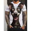 Summer Round Neck 3D Funny Dog Pattern Print Top Fashionable Casual Short Sleeved Men's T-shirts