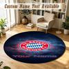 Round Rug Custom NameBayern Munich Pattern Non Slip Carpet Home Floor Decor