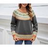 Women's Color Block Long Sleeve Knit Sweater