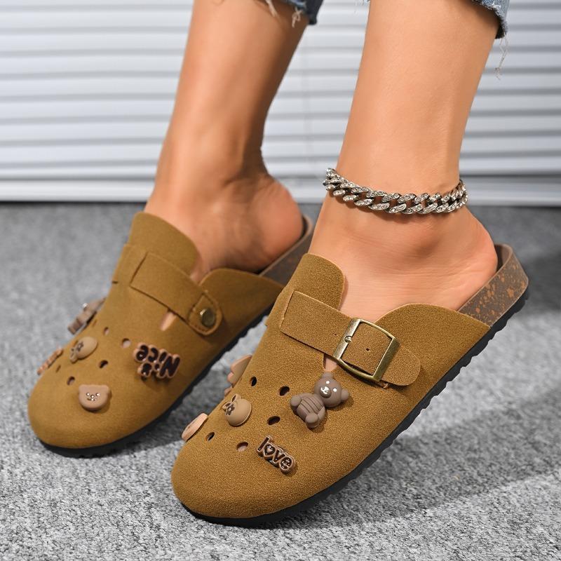 Thick-soled, Flip-top Half-slippers Spring Shoes One-foot Flat Flip-flops