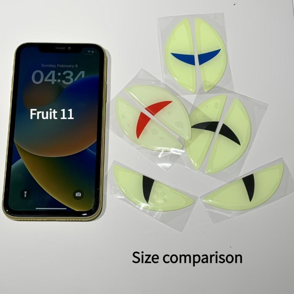 Мотоциклетные светящиеся наклейки "Кошачьи глаза" 2 шт. Зеленые Ночные Светящиеся Наклейки на Велосипед 7 см