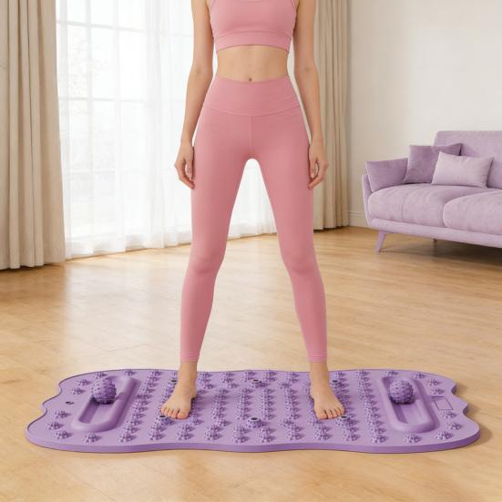 Массажный коврик для ног с двойными шариками, для облегчения боли в ногах, подушка для точечного массажа, коврик для релаксации ног, коврик для рефлексологии, нескользящий, против усталости, коврик для акупрессуры с камнями для ходьбы