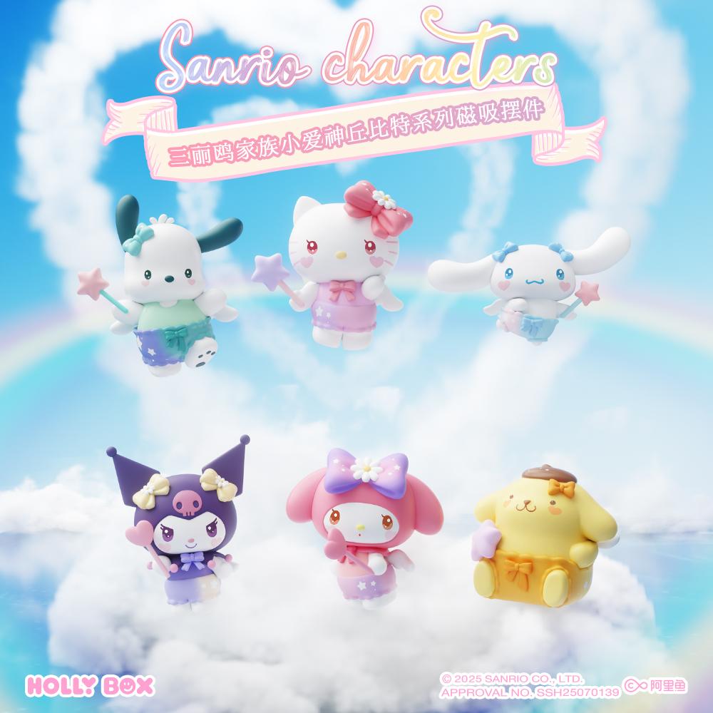 Sanrio Маленький Купидон Магнитное Украшение Ручной работы Наклейка на Холодильник Фигурки Модные Игрушки Серия Секретные Коробки Настольные Украшения
