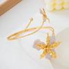 Enamel Glaze Butterfly Orchid Bracelet Floral Flower Armband Fairy Open Arm Bangle  Hand Jewelry