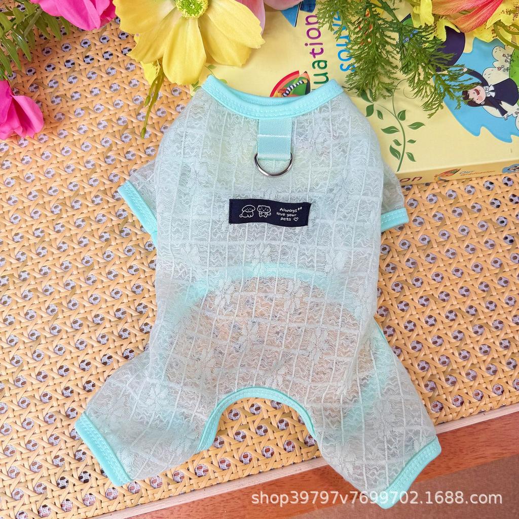 Pet Clothing Summer Thin Breathable Hollow Mesh Quadruple Coat Dog Clothes Than Bear