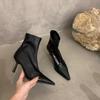 2025 Autumn and Winter New Elegant Small Sexy Boots Stiletto Temperament Pointed Elastic Women's Short Boots