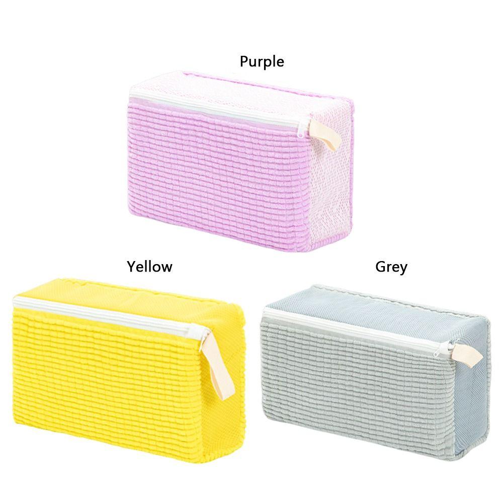 Zipper Closure Shoe Washing Bag Fluffy Chenille Laundry Bag Simple Shoes Washing Pouch Household