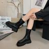 2025 новая корейская версия модные повседневные рыцарские сапоги высокие красивые локомотивные сапоги короткие сапоги на толстой подошве женские