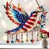 Red White Blue Sun Catcher Patriotic Hummingbird Catcher, 250th Anniversary Fourth of July Bird Wall Hanging Decoration, Stars And Stripes Suncatcher