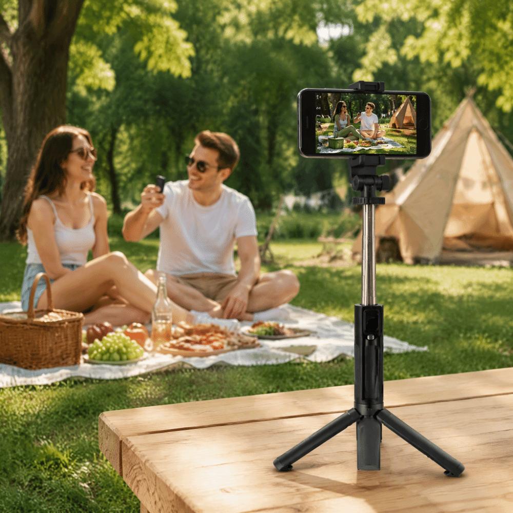 Extendable Pole Selfie Stick Tripod Bluetooth Remote Bluetooth Selfie Stick Travel Vlog