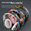 Graffiti Blue LED Luminous Wireless Bluetooth Headset 8686