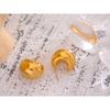 Yhpup Stainless Steel Chunky Stud Earrings for Women Statement Metal Texture Golden Geometric Unusual Earrings Gift Female