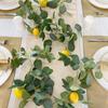 Artificial Lemon Garland Faux Greenery Vines Fake Eucalyptus Leaves with Lemons