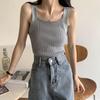 Women Crop Tops Strapy Casual Camis Sleeveless Tank Tops Cute Casual Tops Plain Camis Square Tops for Women Haut Femme Tanks Camis