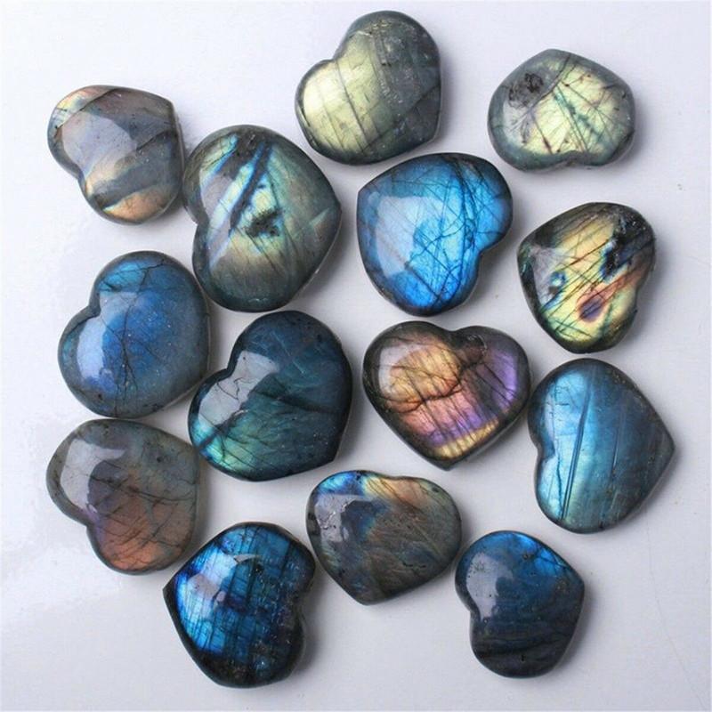 Captivating Madagascar Quartz Labradorite Natural Crystal Heart Pendant Decor For Unique Gifts