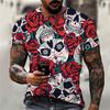 Summer Men's Fashion Casual O Neck Vintage T Shirt Clothing 3d Horror Skull Print T Shirt Harajuku Oversized Short Sleeve Top