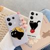 Cute Cat Patterned Soft Silicone Clear Case For Xiaomi Redmi 13C Note 13 Pro Samsung A55 A54 A34 S24 M35 iPhone 15 Camera Protective Shockproof Cover