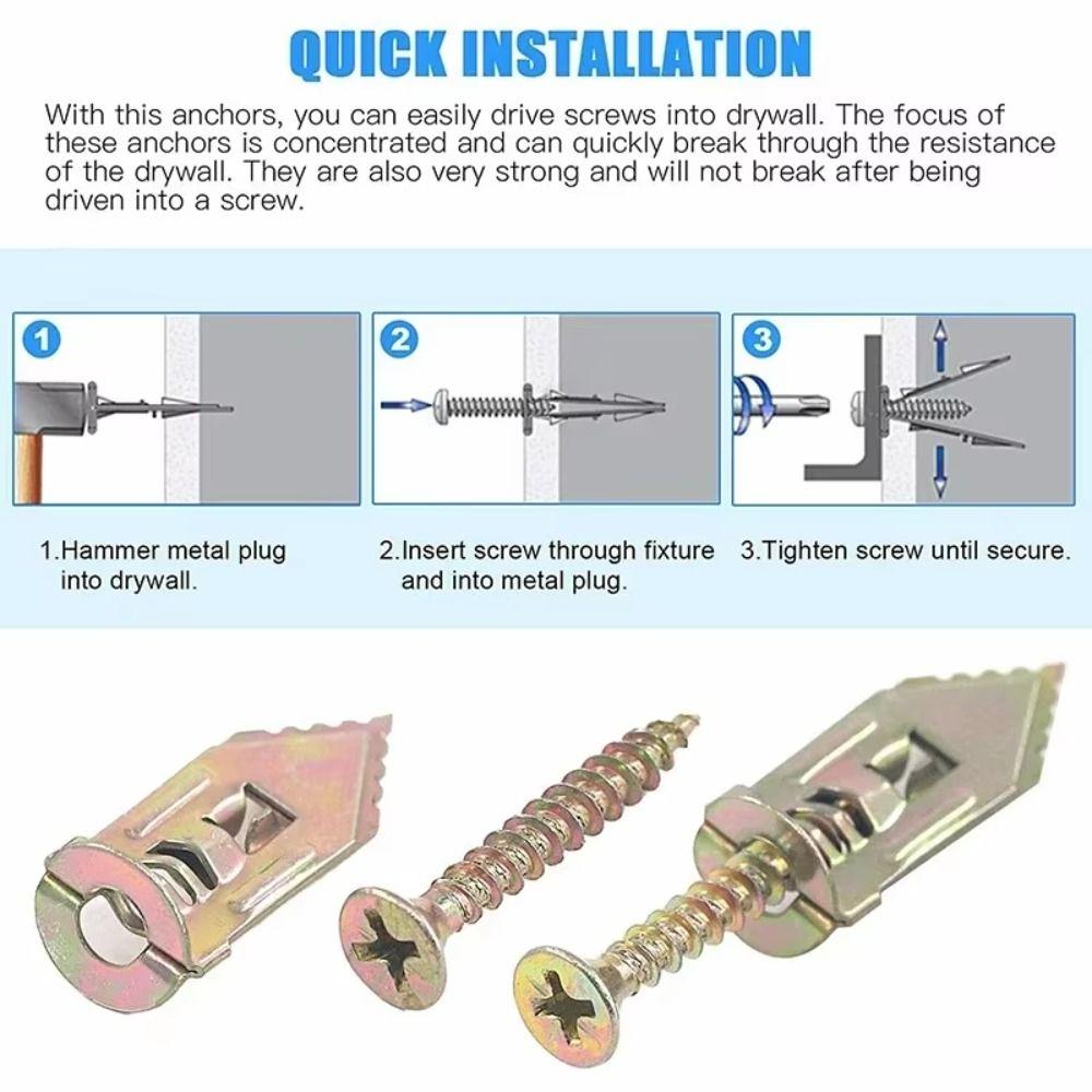 Hollow Wall Plug Nail-in Hammer Driver Screw Galvanized Rust-proof Fixing Expansion Screw Bolt Hardness Self Drilling