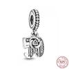 Стерлингового Серебра 925 пробы, милые животные, цифровая подвеска-подвеска, подходит для оригинального модного браслета-подвески для женщин, DIY модное изготовление ювелирных изделий